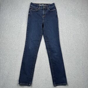 Eddie Bauer Jeans Womens 2 Dark Wash Voyager High Rise Straight Stretch Denim